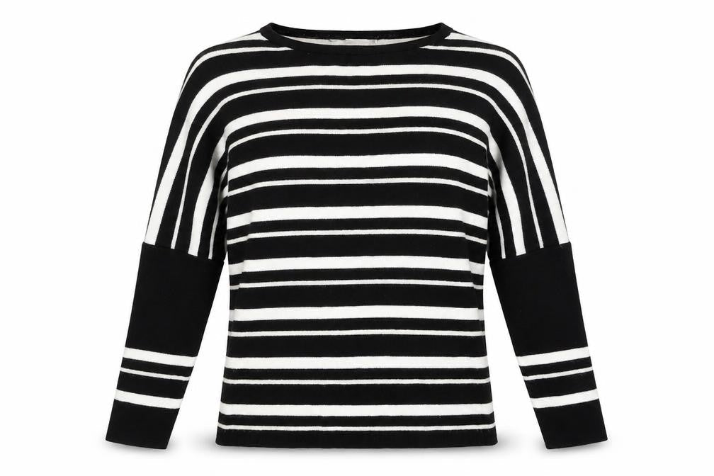 George Womens Black Striped  Pullover Jumper Size S