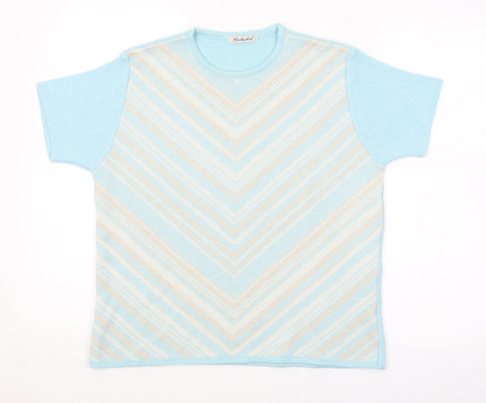 Berkertex Womens Blue Striped  Pullover Jumper Size 14