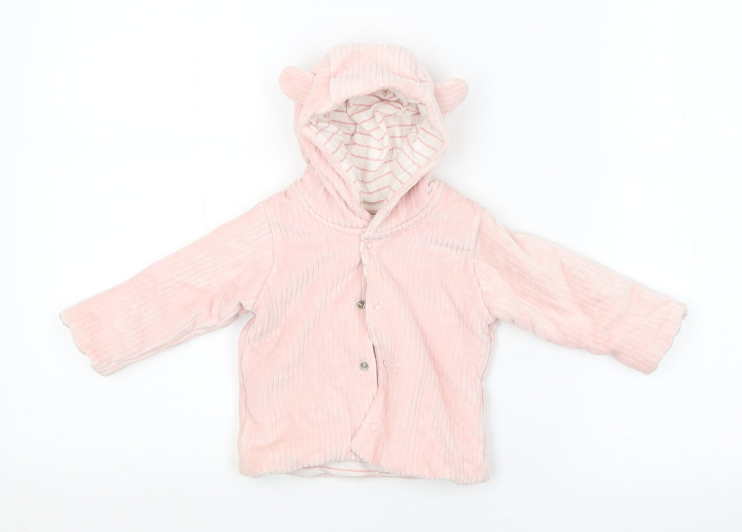 M&S Girls Pink   Basic Coat Coat Size 3-6 Months
