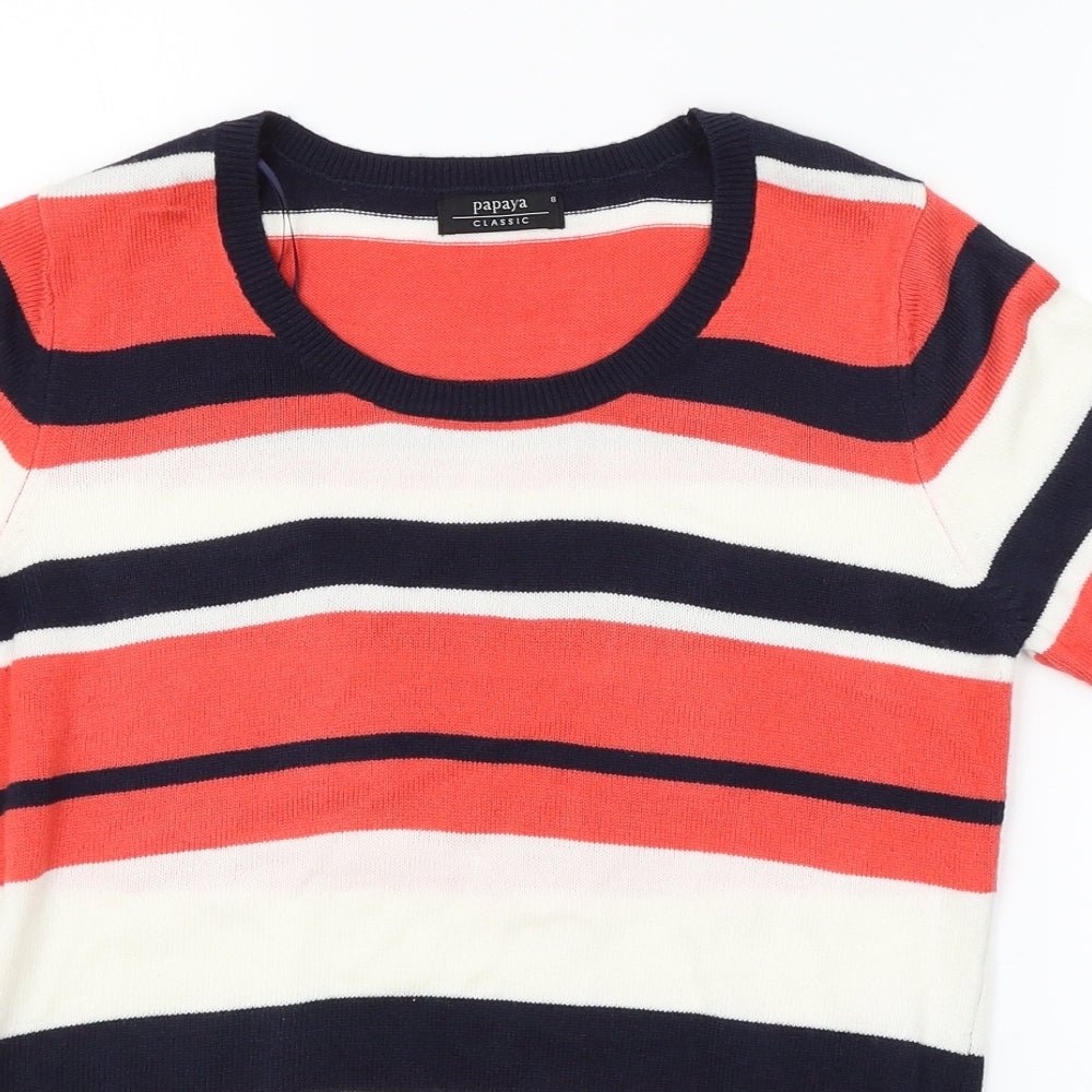 Papaya Womens Multicoloured Striped  Pullover Jumper Size 8