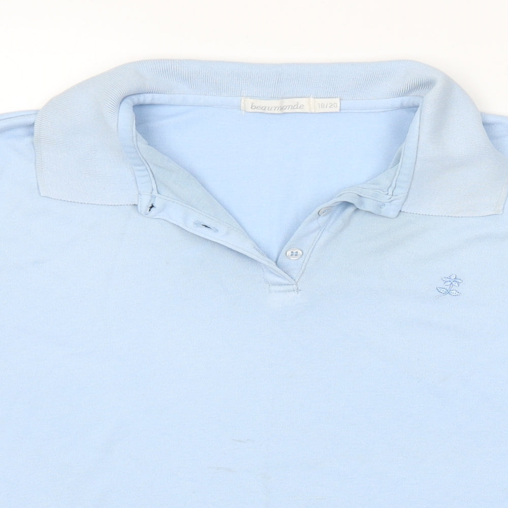 Beaumonde Womens Blue   Basic Polo Size 18