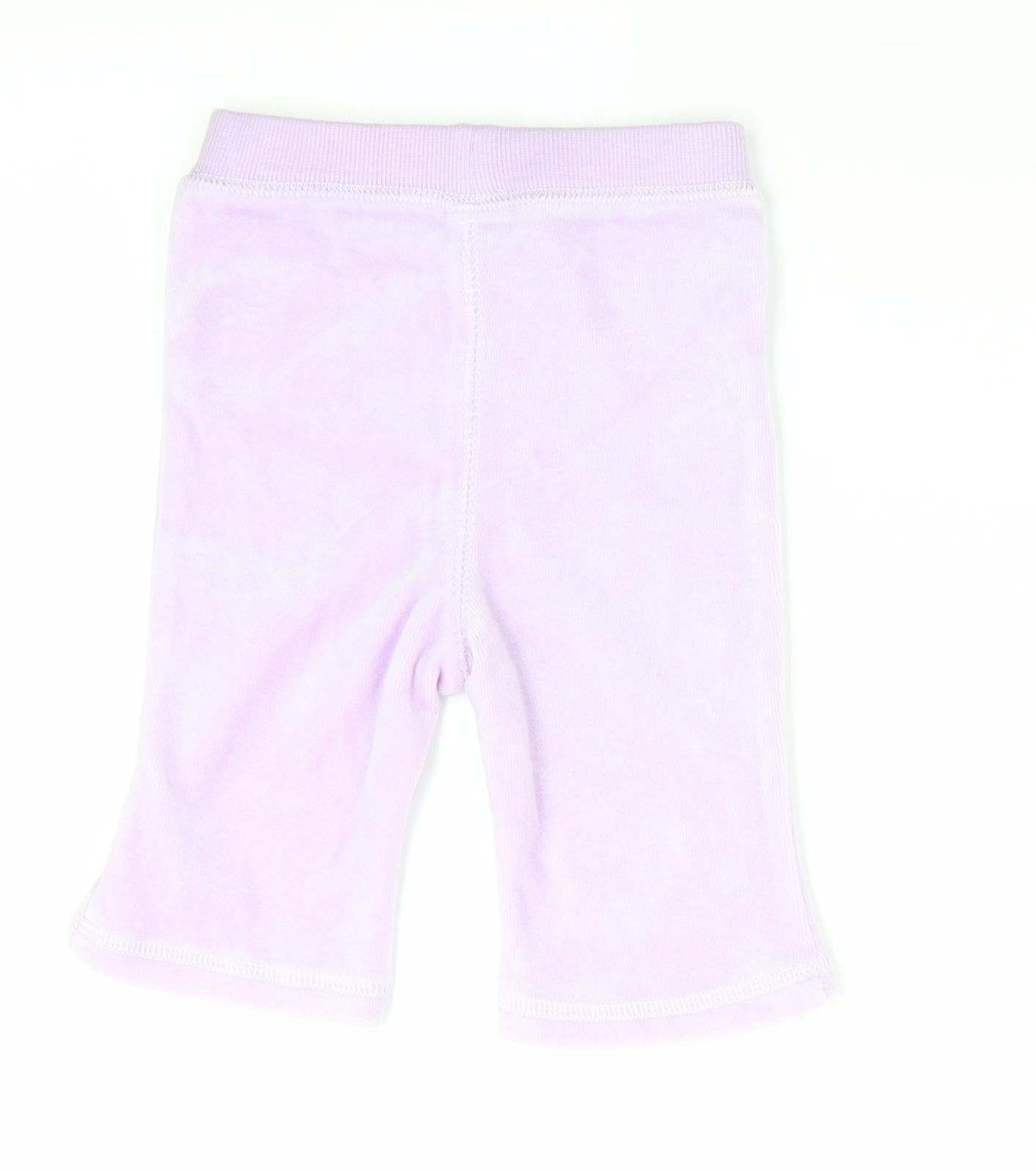 George Girls Purple   Jogger Trousers Size 0-3 Months  - Velvet feel