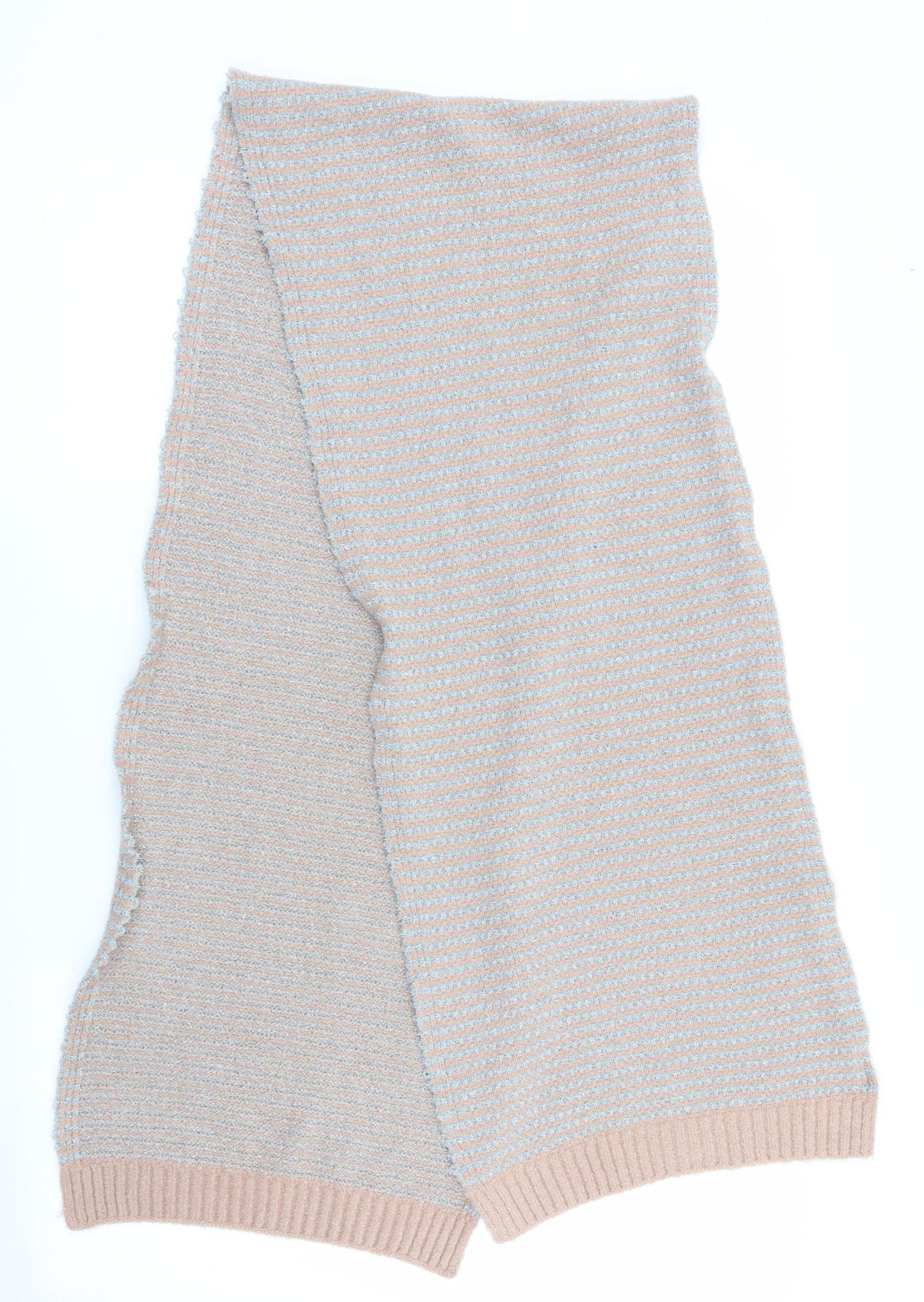 Peacock Womens Silver Striped   Scarf   - Subtle glitter effect