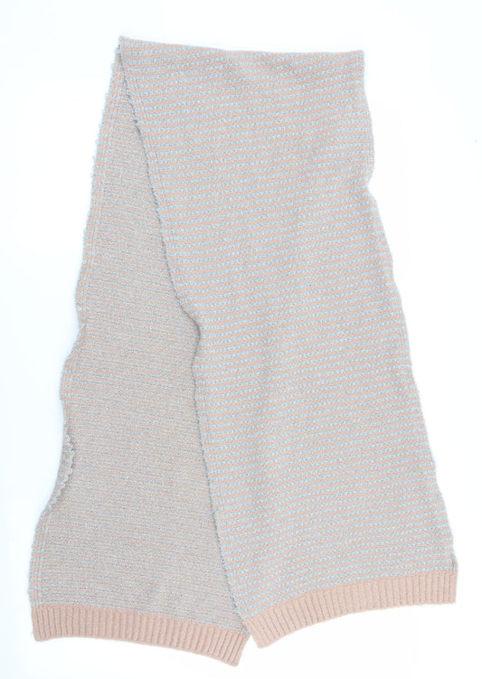 Peacock Womens Silver Striped   Scarf   - Subtle glitter effect