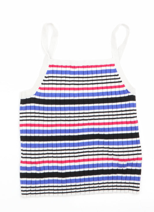 Divided Womens Blue Striped  Vest Jumper Size 6