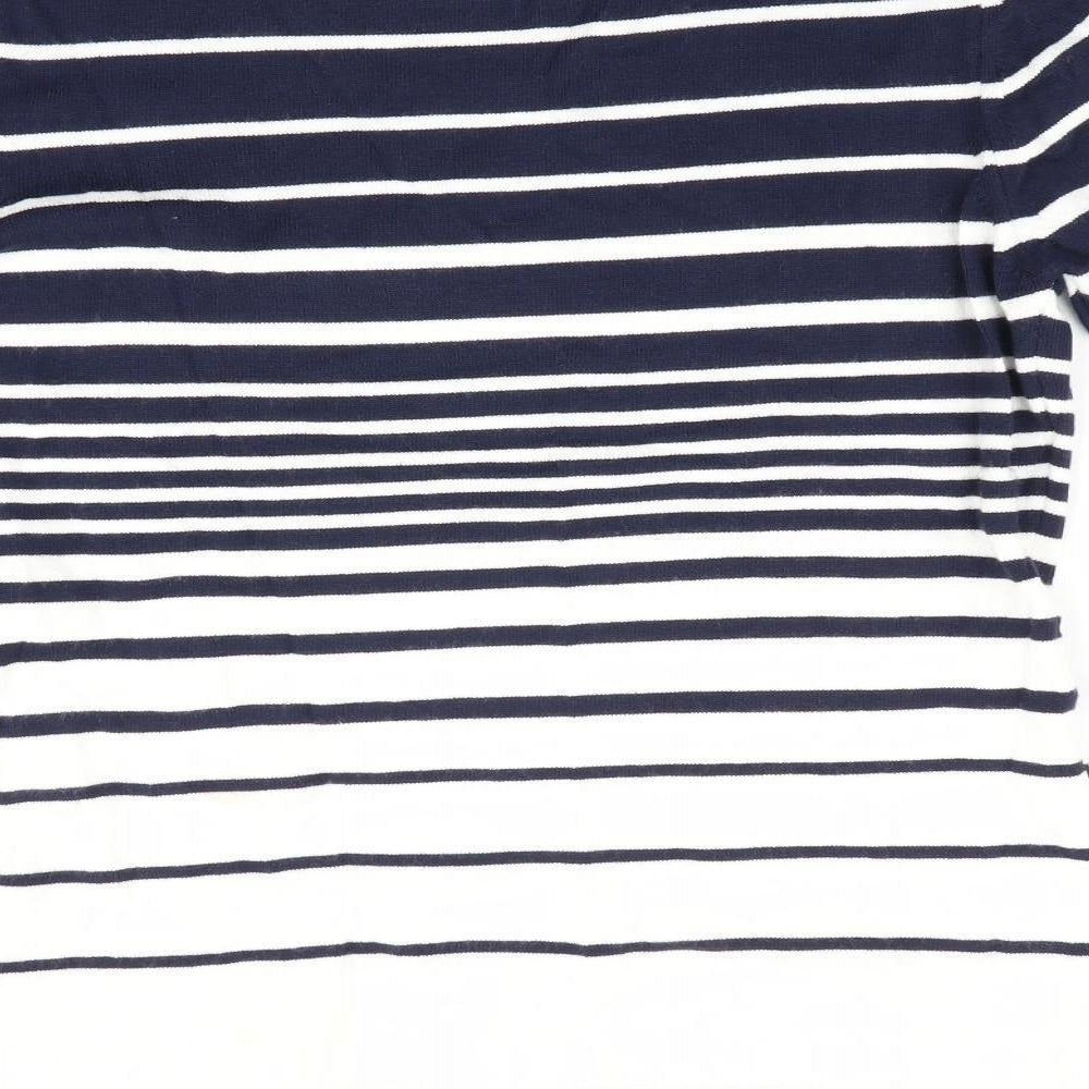 Afibel Womens Blue Striped  Pullover Jumper Size 10