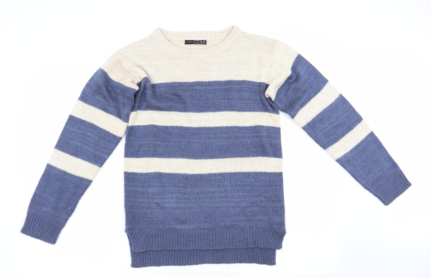 Atmo# Womens Blue Striped  Pullover Jumper Size 8