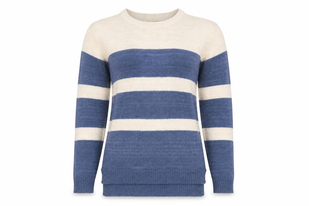 Atmo# Womens Blue Striped  Pullover Jumper Size 8