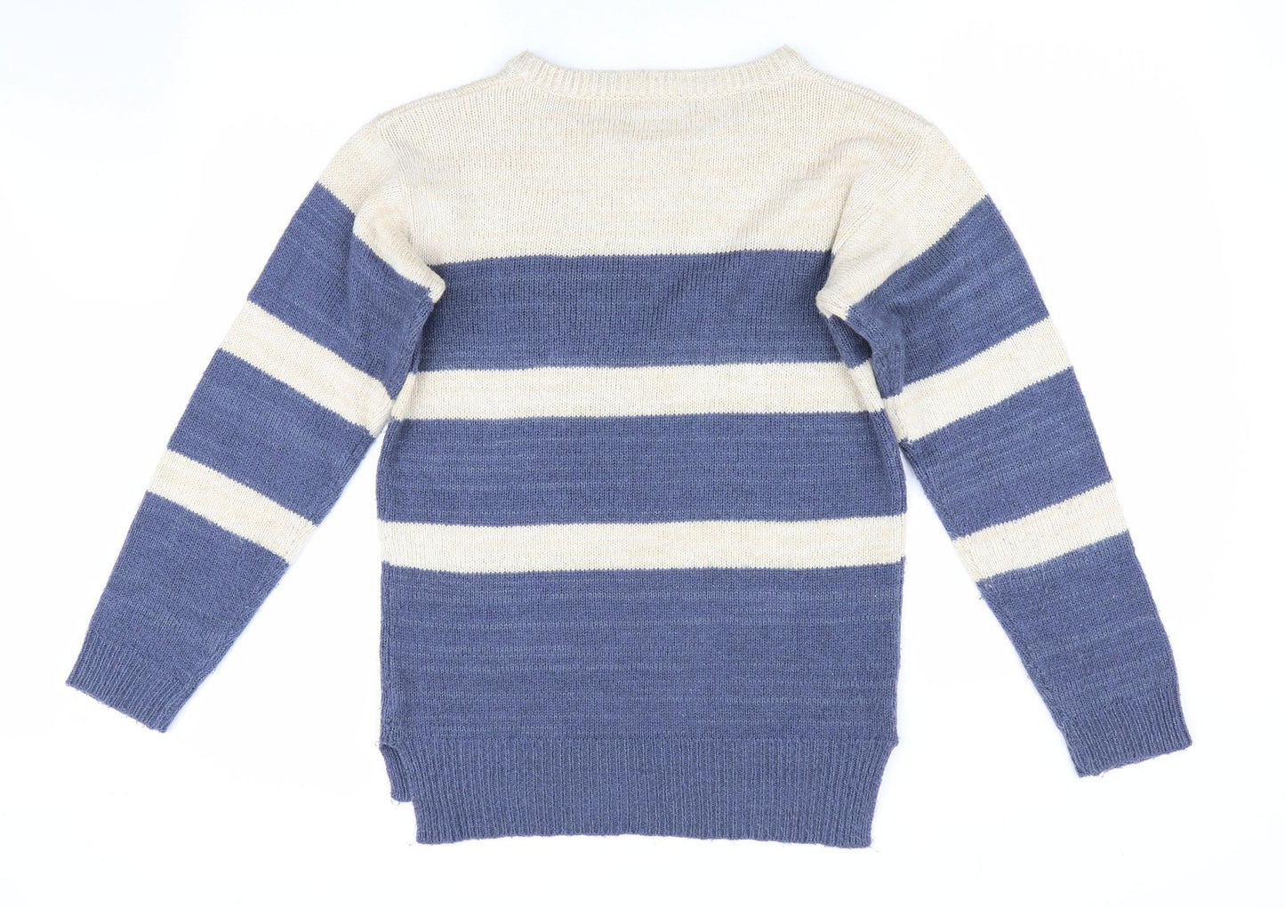 Atmo# Womens Blue Striped  Pullover Jumper Size 8