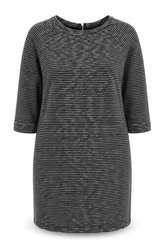 New Look Womens Black Striped  Jumper Dress  Size 14  - Back Zip