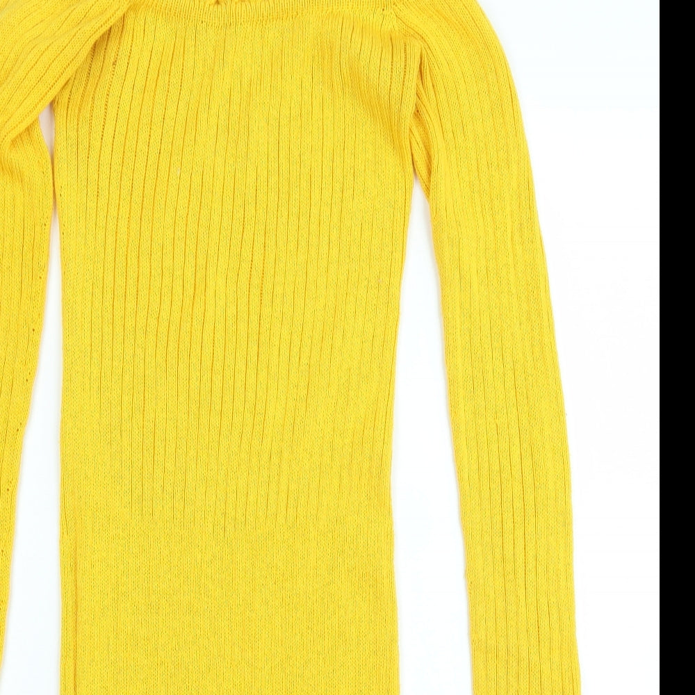 Pretty Twisted Womens Yellow   Pullover Jumper Size S
