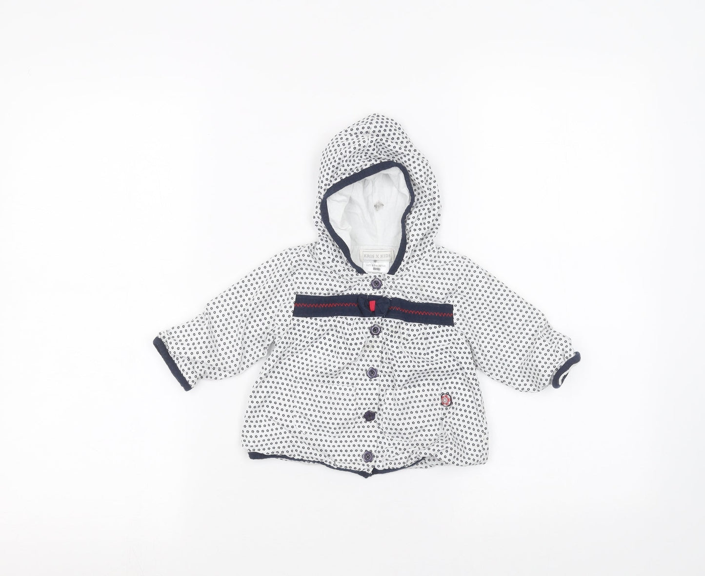 kris x kids Baby White Plaid  Rain Coat Coat Size 0-3 Months