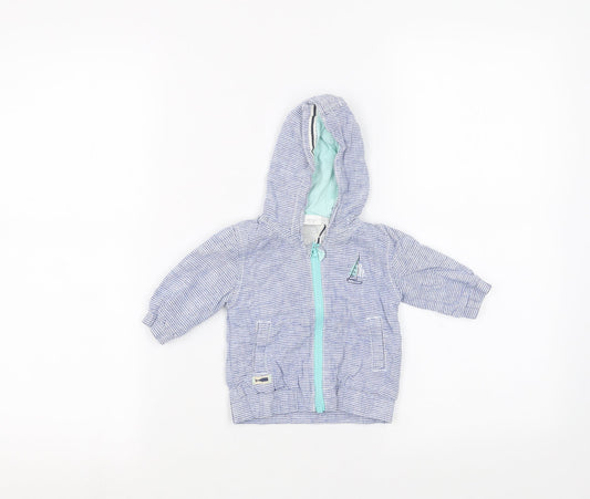 NEXT Baby Blue Striped  Parka Coat Size 0-3 Months