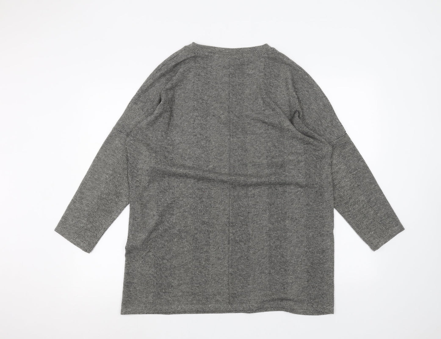 George Womens Black Striped  Basic T-Shirt Size L