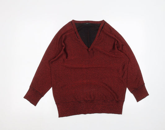M&Co Womens Red   Basic T-Shirt Size 12