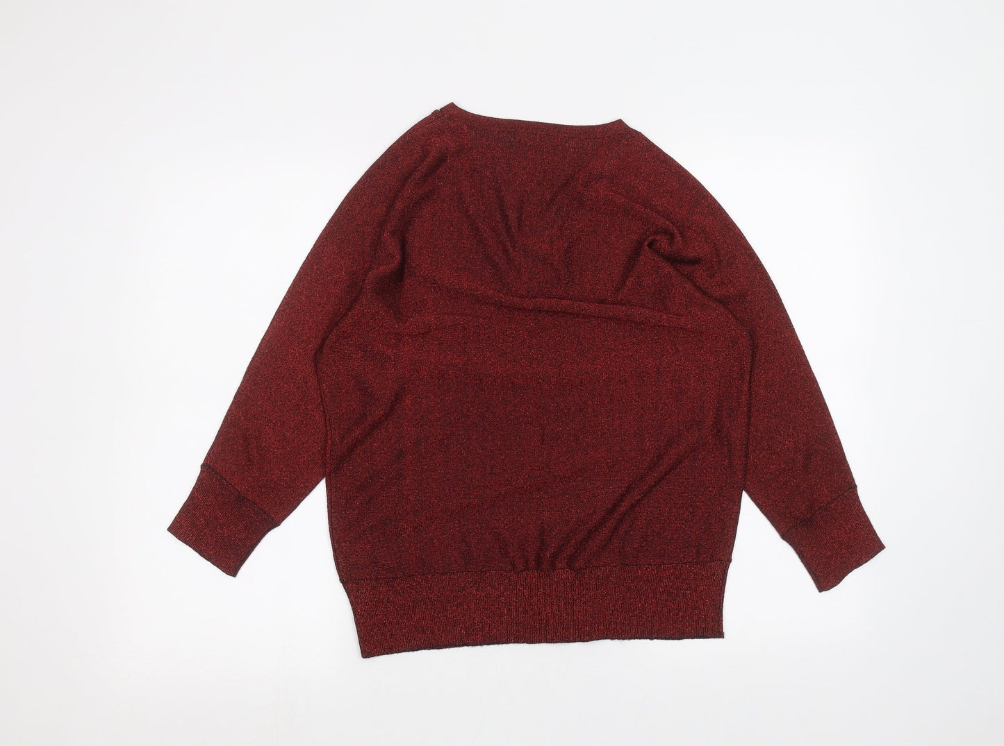 M&Co Womens Red   Basic T-Shirt Size 12