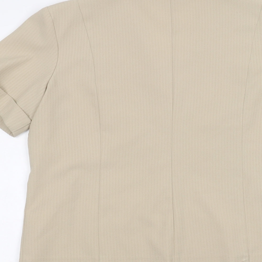 Classics Womens Brown   Basic Button-Up Size 14