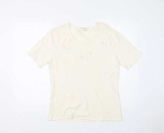 TASH Womens White   Basic T-Shirt Size XL