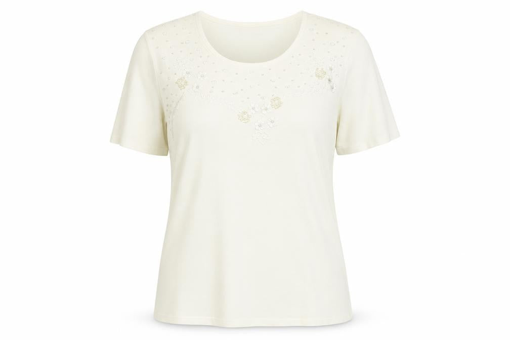 TASH Womens White   Basic T-Shirt Size XL