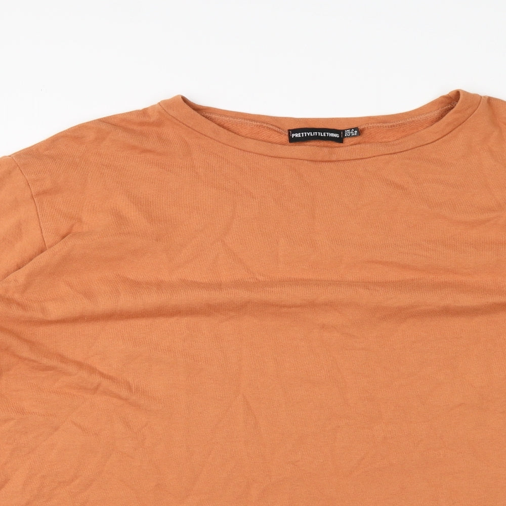 PRETTYLITTLETHING Womens Orange   Pullover Sweatshirt Size 4