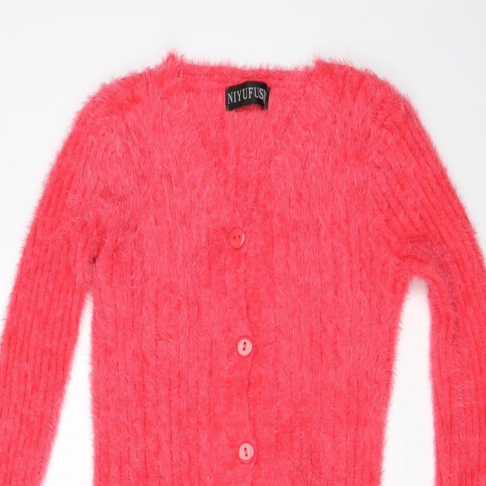 NIYUFUSHI Girls Pink   Cardigan Jumper