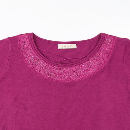 Preloved Per Una Womens Purple   Basic T-Shirt Size 12 - Detail