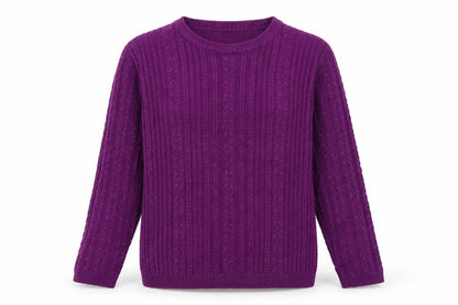 ISLE Womens Purple Striped  Pullover Sweatshirt Size 12