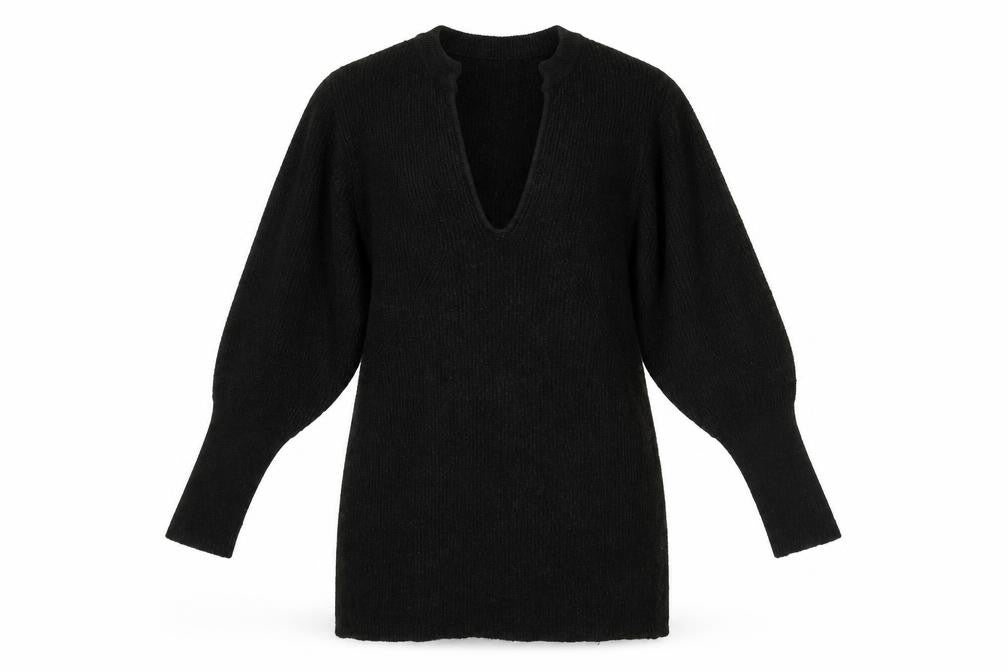 Soaked Womens Black  Knit Pullover Jumper Size S  - Balloon Sleeve