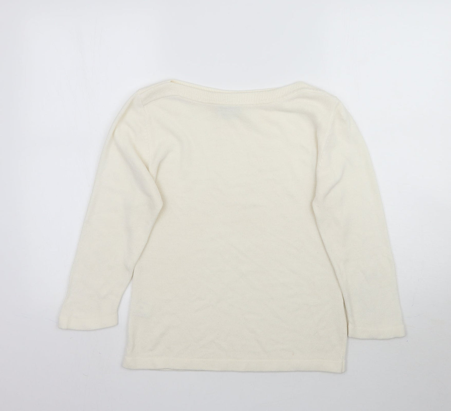 Acrylic Womens Ivory  Knit Pullover Jumper Size 14
