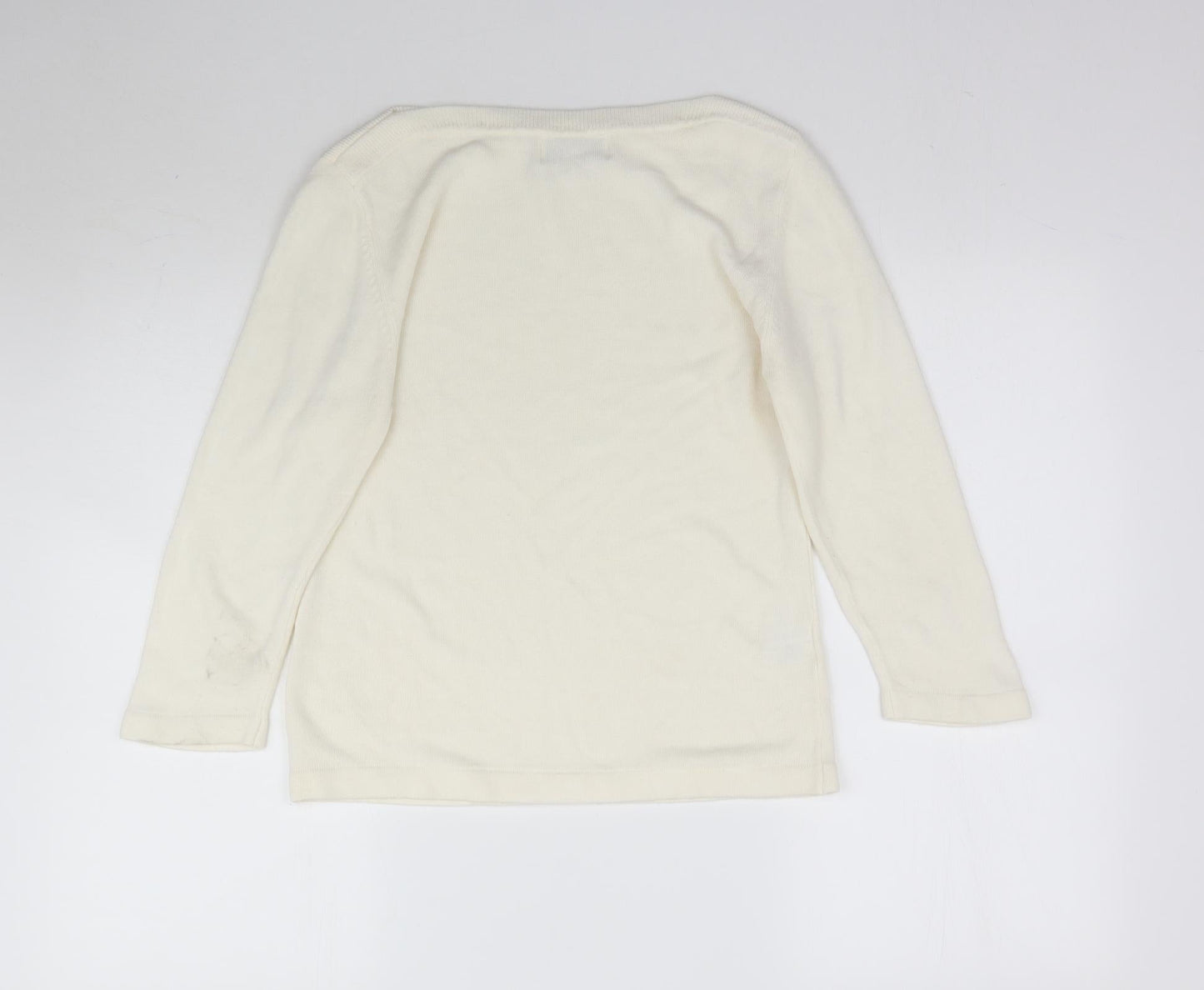 Acrylic Womens Ivory  Knit Pullover Jumper Size 14