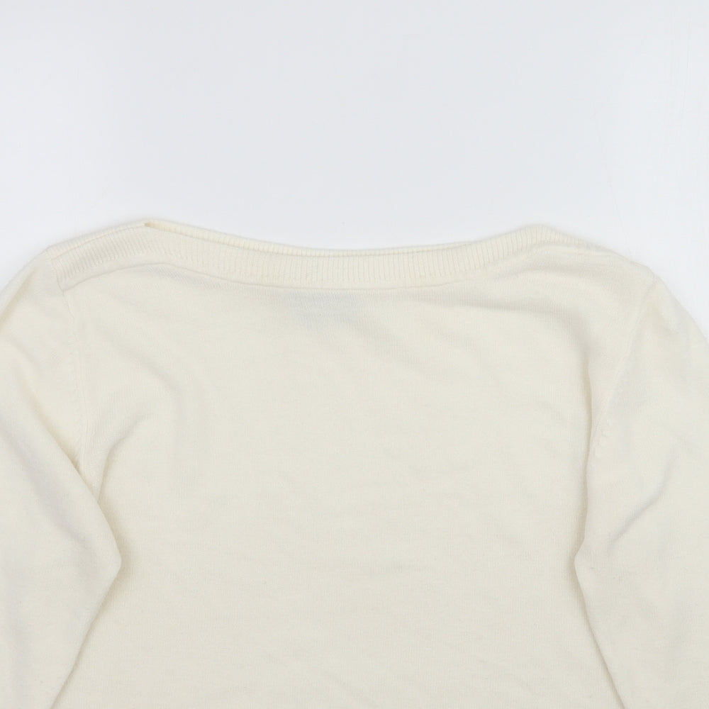 Acrylic Womens Ivory  Knit Pullover Jumper Size 14