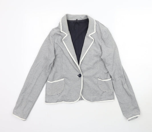 NEXT Womens White Striped  Jacket Blazer Size S