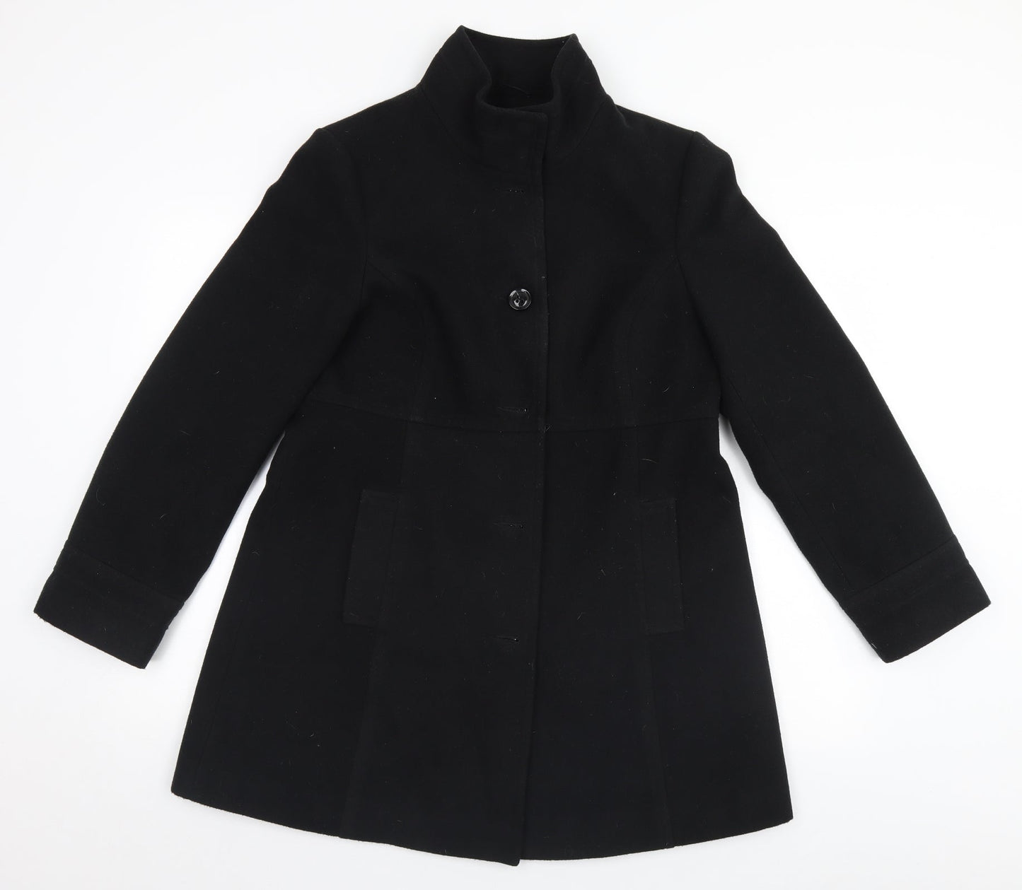 EWM Womens Black   Overcoat Coat Size 12