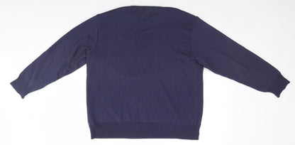 Preloved Preworn Mens Blue Geometric  Pullover Jumper - Back