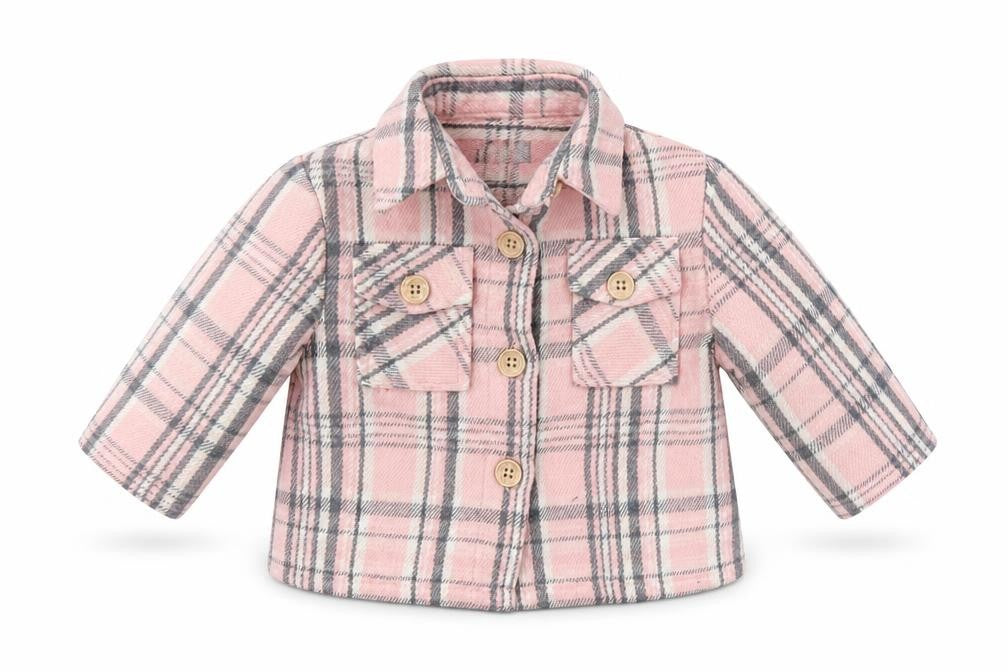 Primark Girls Pink Plaid  Basic Button-Up Size 3-6 Months