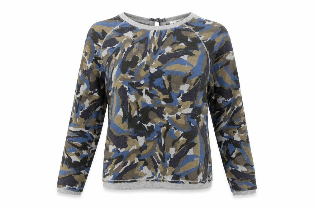 YERSE Womens Grey Camouflage  Pullover Jumper Size L