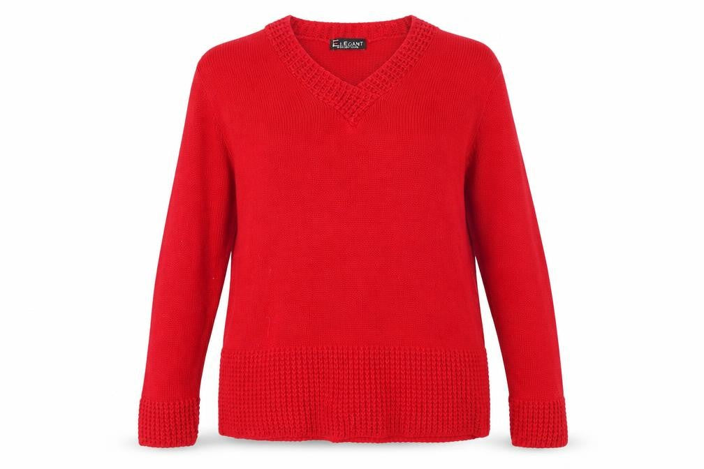 Elegant Womens Red   Pullover Jumper Size L