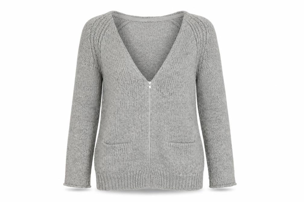 Topshop Womens Grey   Full Zip Jumper Size 8