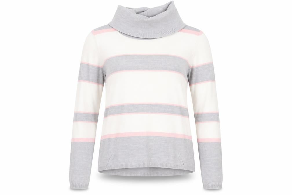 Marks & Spencer Womens Grey Striped  Pullover Jumper Size 12