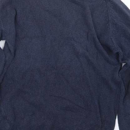 Easy Mens Blue  Knit Pullover Jumper Size S