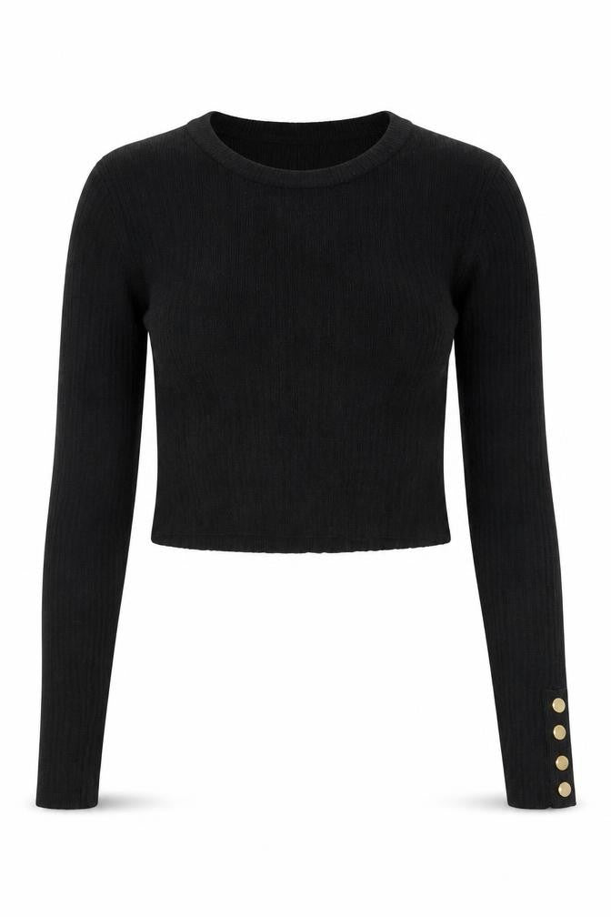 Select Womens Black   Cropped T-Shirt Size 10