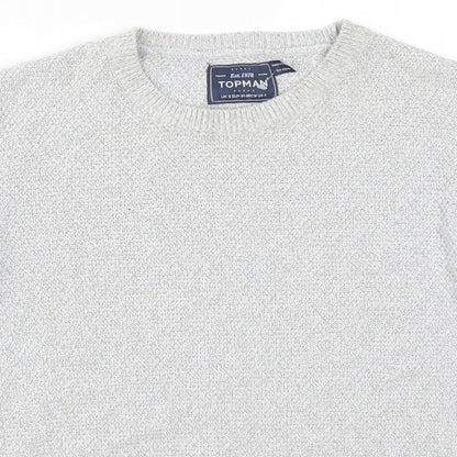 Topman Mens Grey  Knit Pullover Jumper Size S