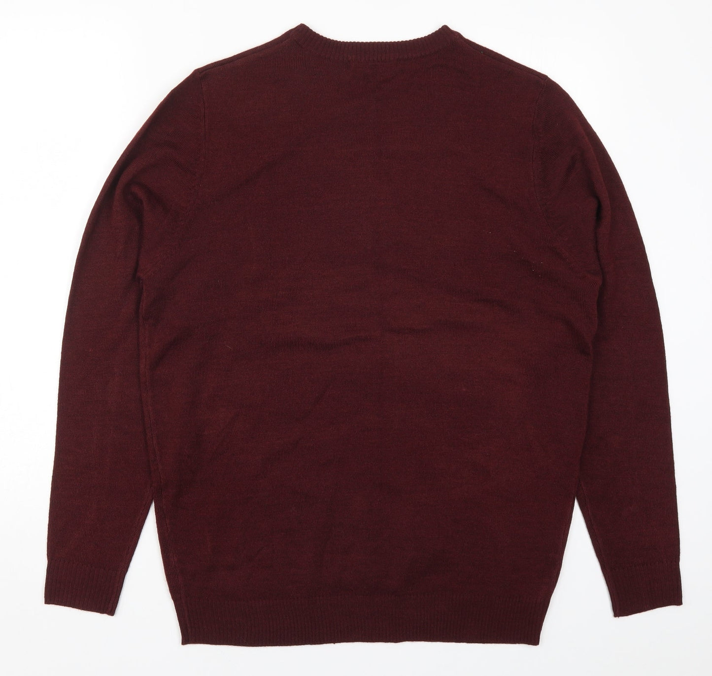 Avenue Mens Red  Knit Pullover Jumper Size M  - Reinbeer