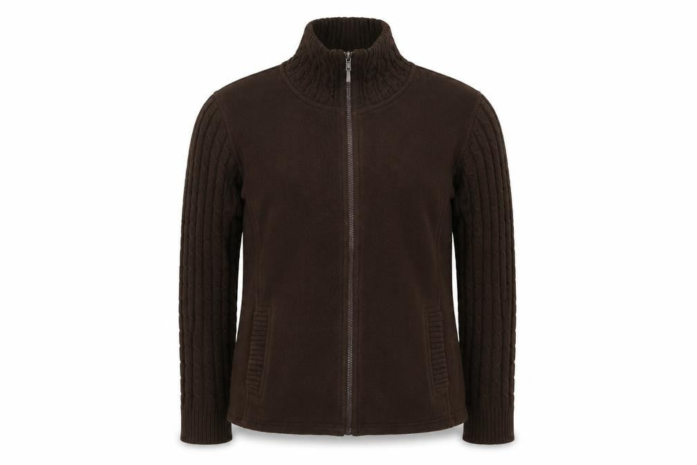 Klass Womens Brown  Fleece Jacket  Size L
