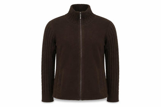 Klass Womens Brown  Fleece Jacket  Size L