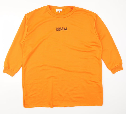 In the Style Womens Orange   Pullover Sweatshirt Size 12  - Hustle