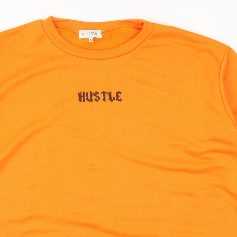 In the Style Womens Orange   Pullover Sweatshirt Size 12  - Hustle