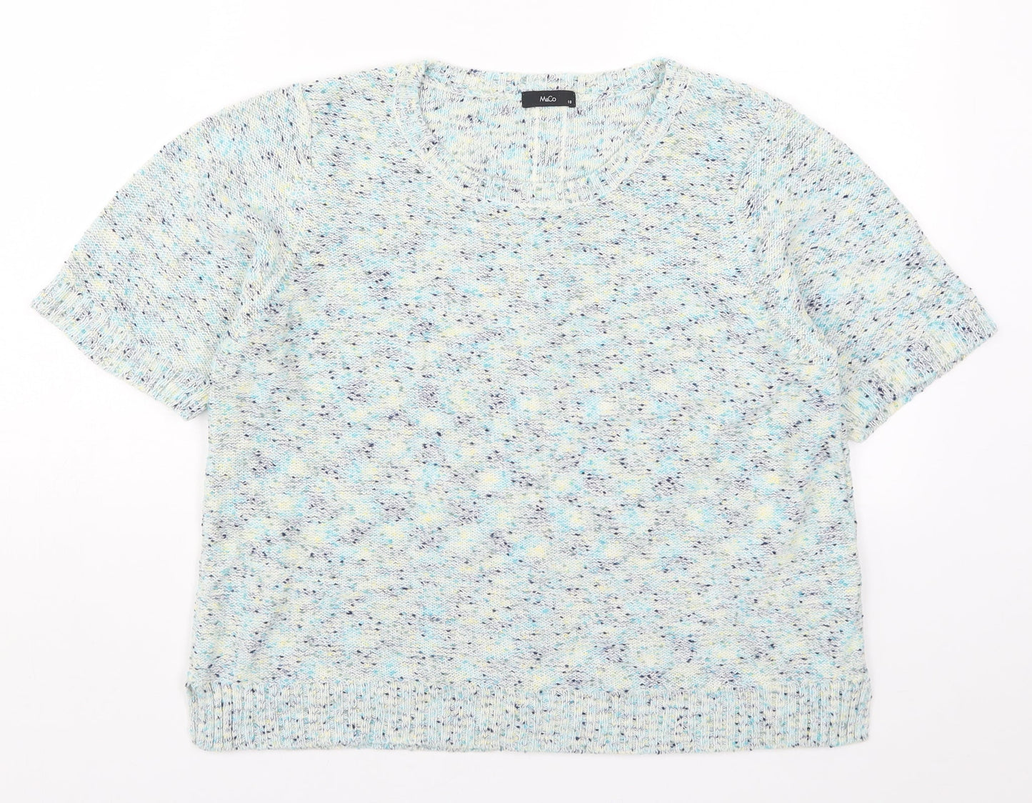 M&Co Womens Blue  Knit Pullover Jumper Size 18