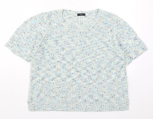 M&Co Womens Blue  Knit Pullover Jumper Size 18