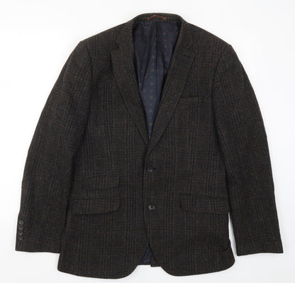 Next Mens Brown Check  Jacket Suit Jacket Size 40
